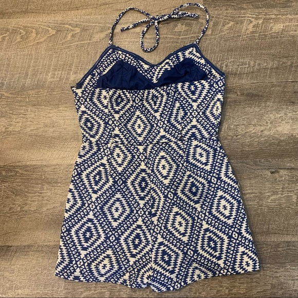 Jack by bb Dakota blue and white romper - Picture 3 of 6